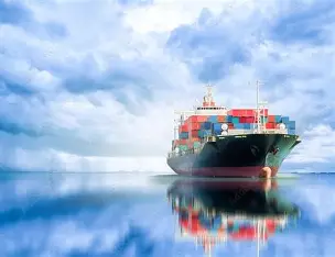 Global shipping vessels at sea