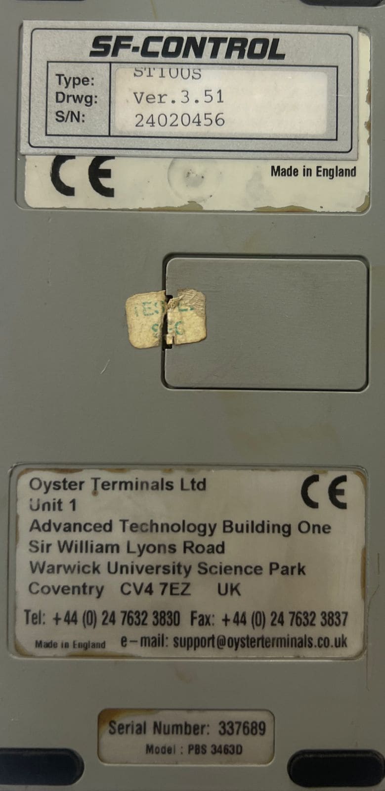 SF-Control Oyster Terminal St 100s Service Terminal thumbnail