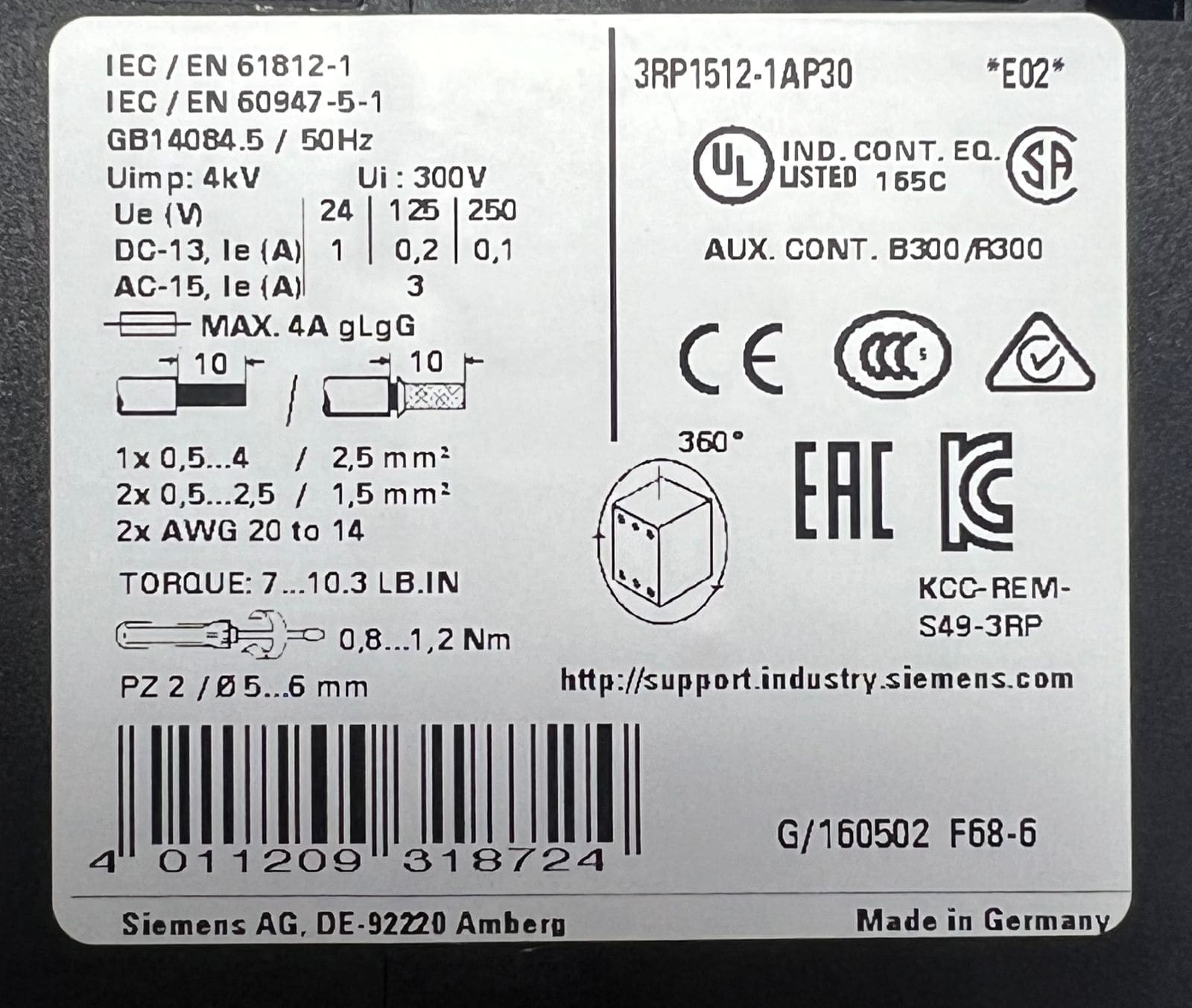 Siemens 3rp1512-1ap30 Time Relay thumbnail