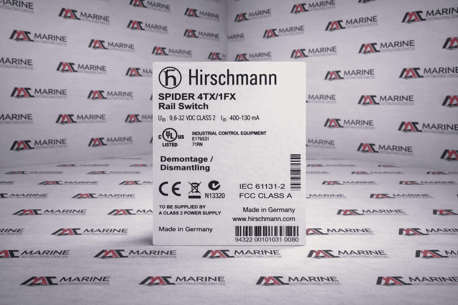 Hirschmann Spider 4tx/1fx Rail Switch 943221-001 thumbnail