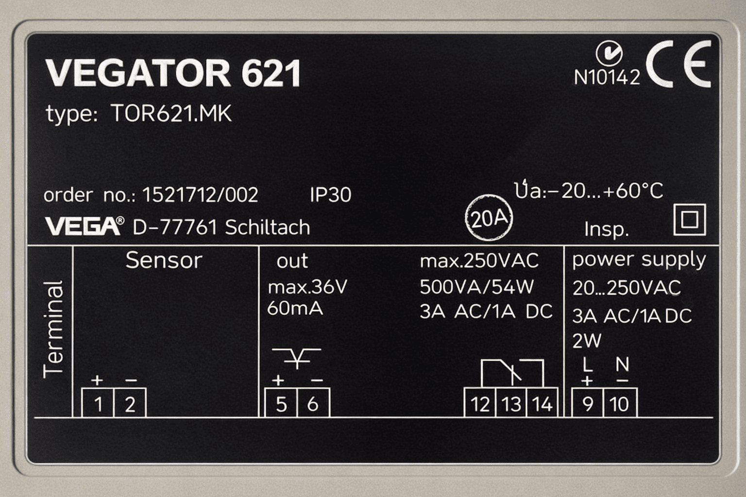 VEGATOR 621 Instrument Level Switch TOR621.MK thumbnail