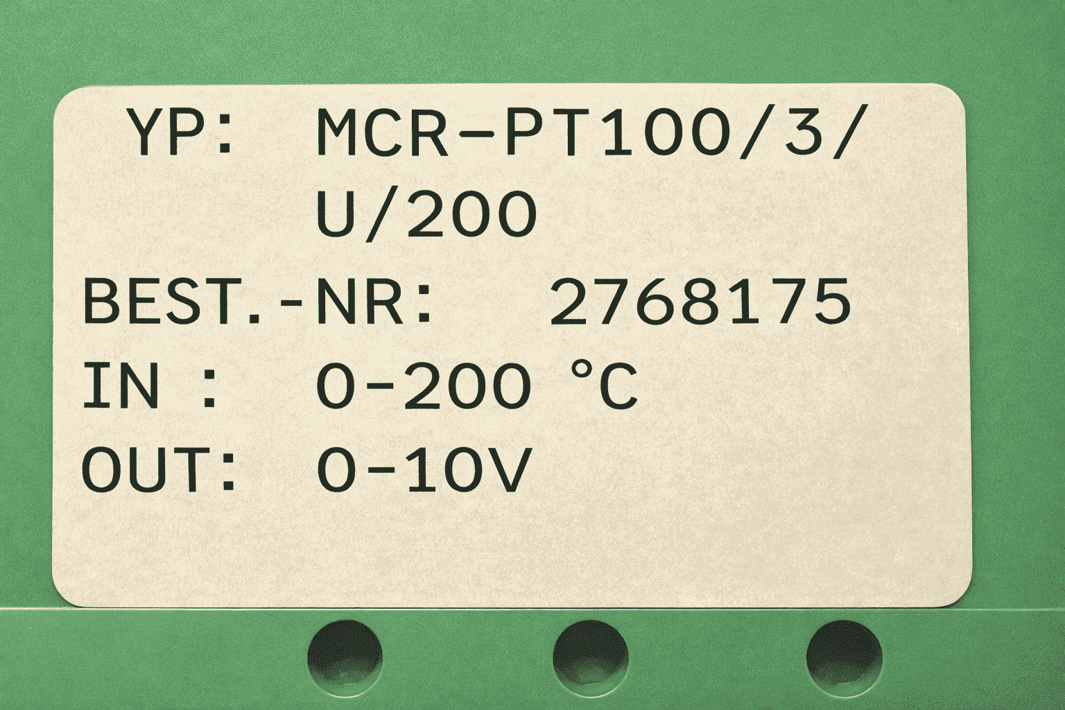 PHOENIX MCR-PT100 RESISTANCE THERMOMETER MEASURING TRANSDUCER 2768175 thumbnail