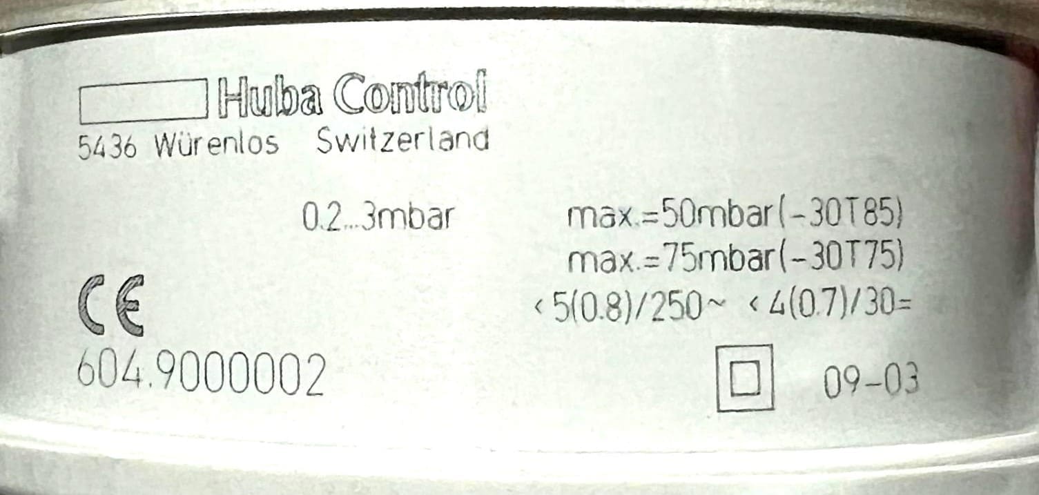 Huba Control 604.X Pressure Switch  604.94000002 thumbnail