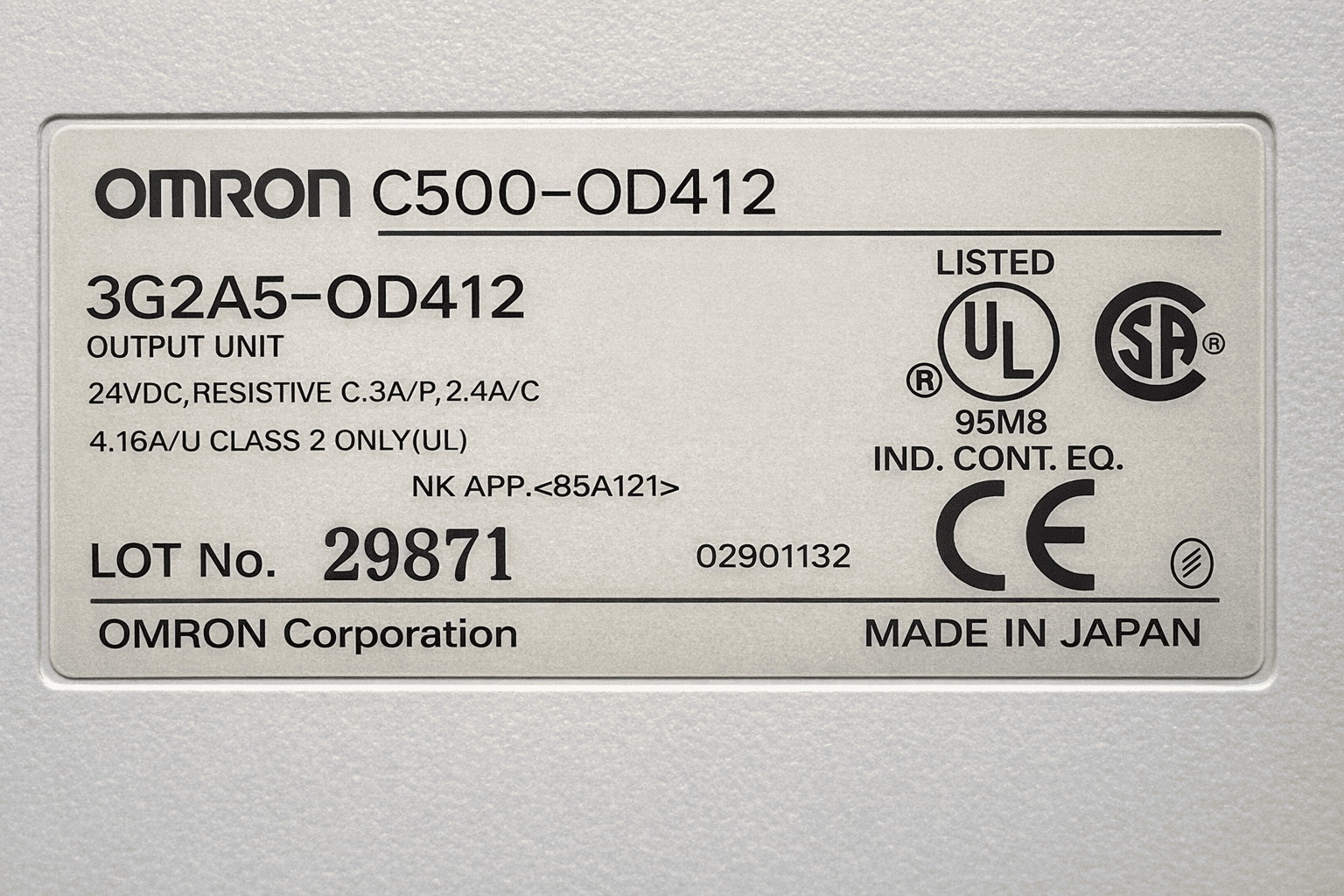 OMRON C500-OD412 OUTPUT UNIT 3G2A5-OD412 thumbnail