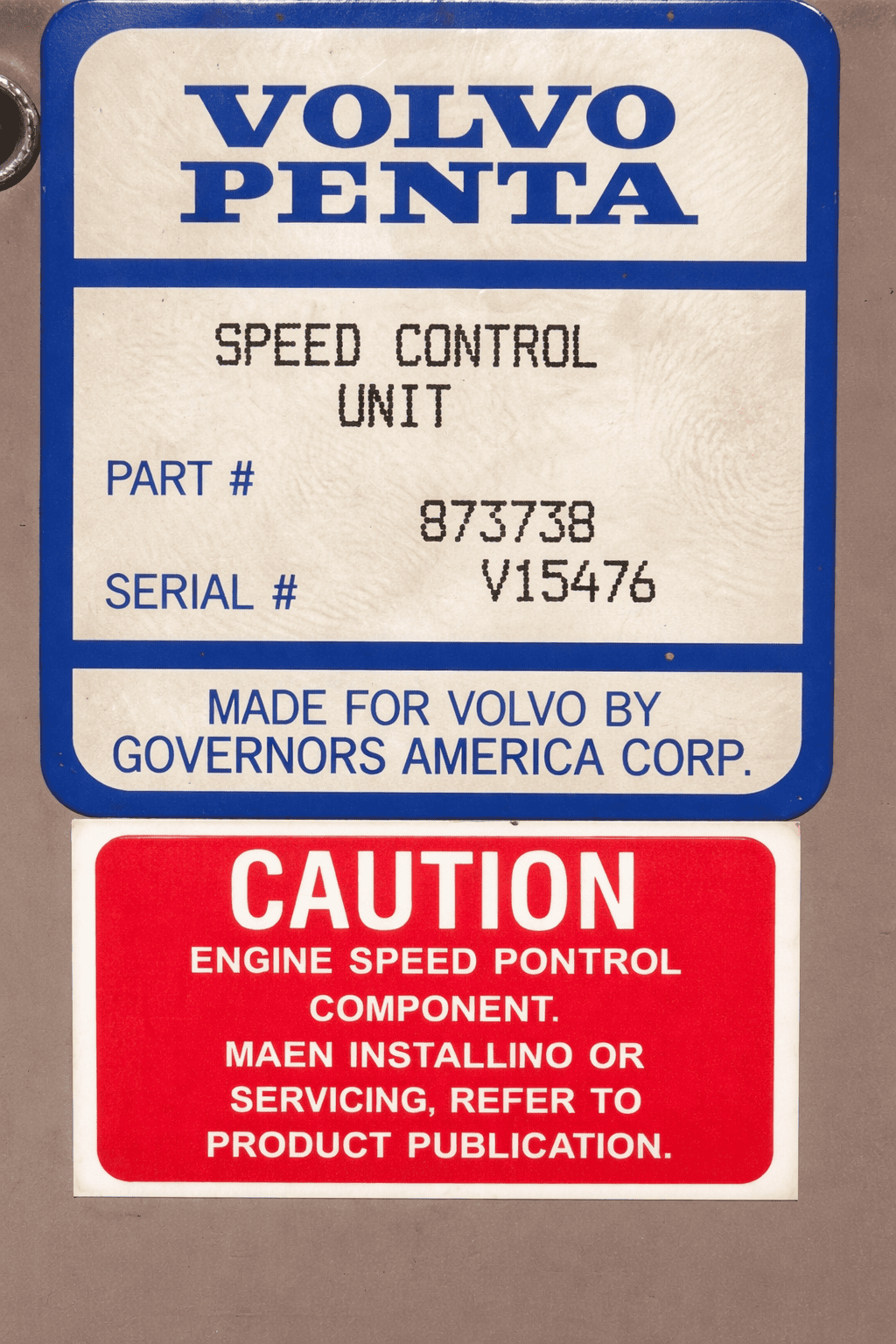 VOLVO PENTA 873738 SPEED CONTROL UNIT V15676 thumbnail