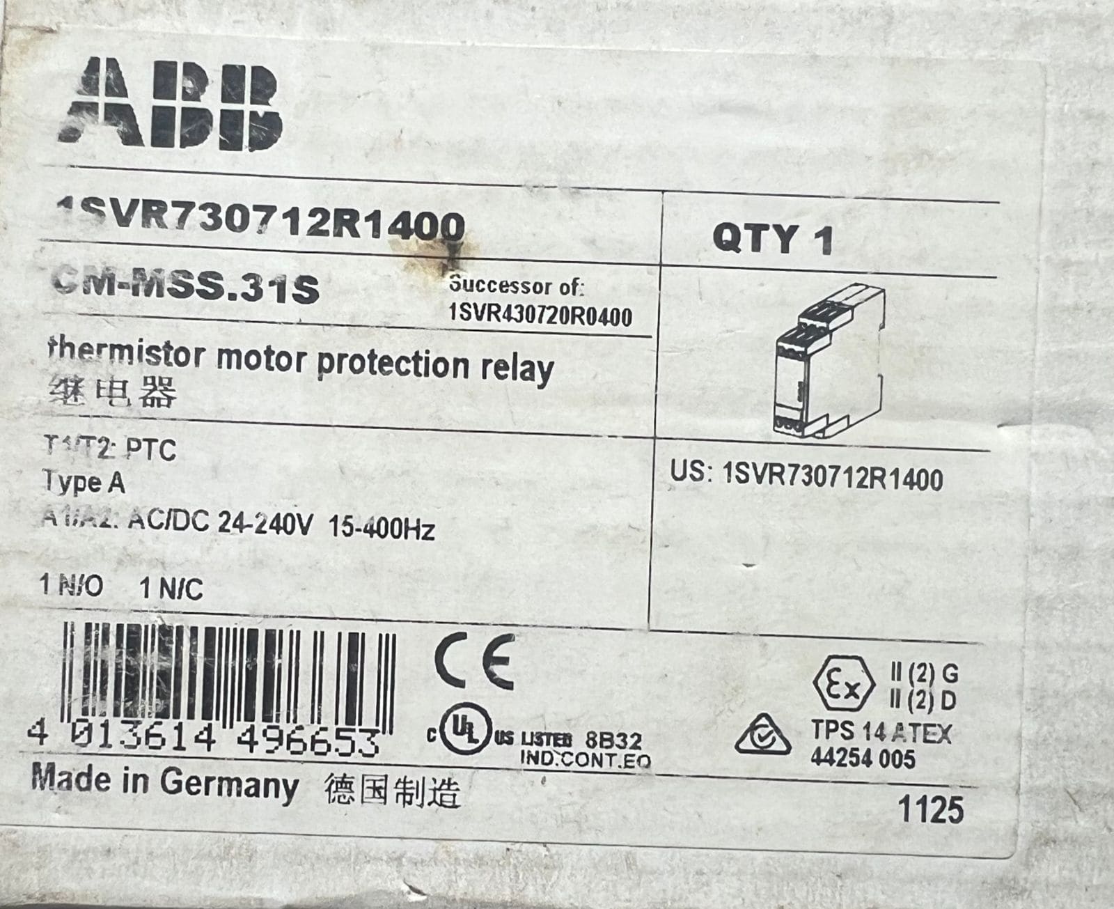 ABB CM-MSS MOTOR PROTECTION RELAY CM-MSS.31S thumbnail