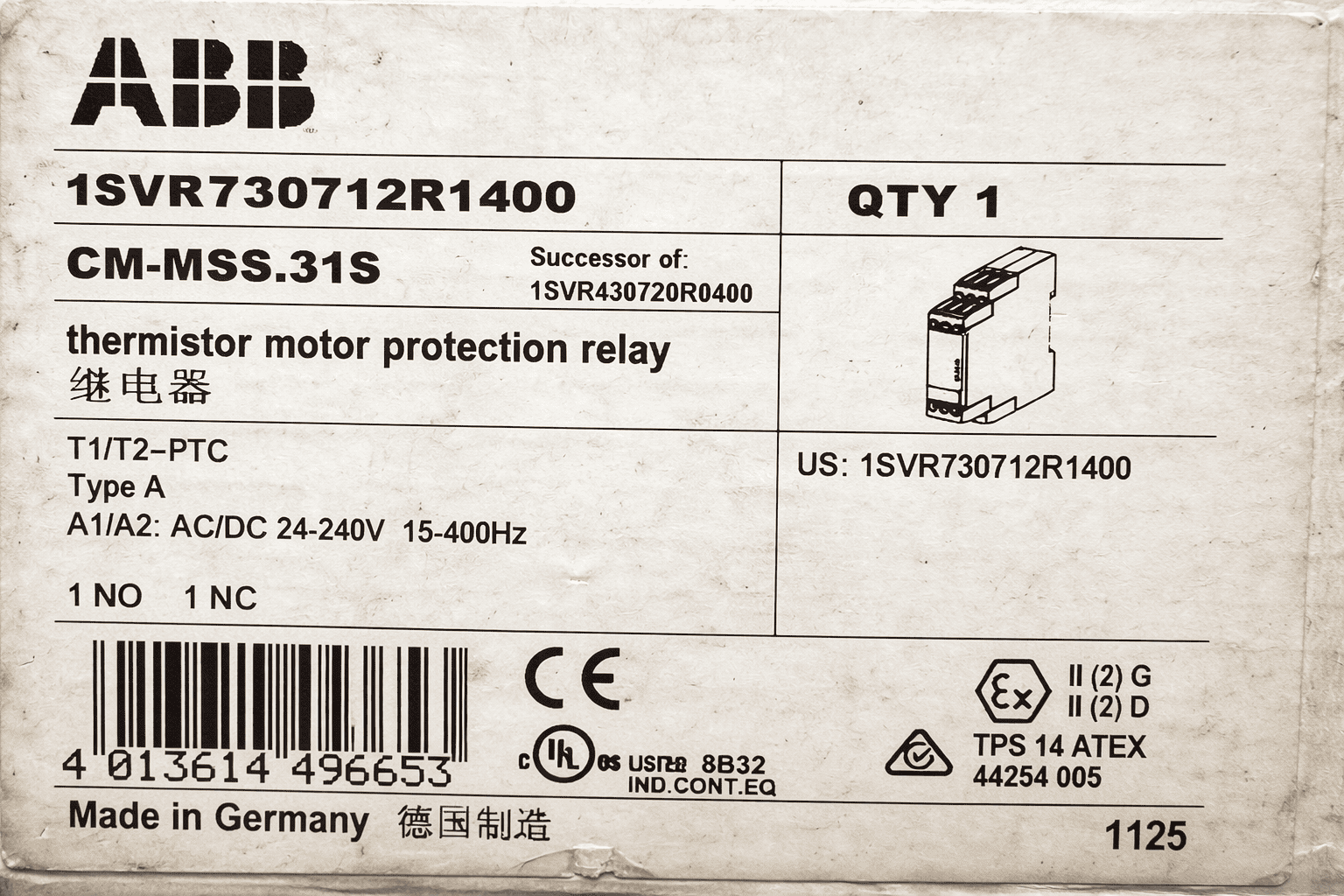 ABB CM-MSS MOTOR PROTECTION RELAY CM-MSS.31S thumbnail