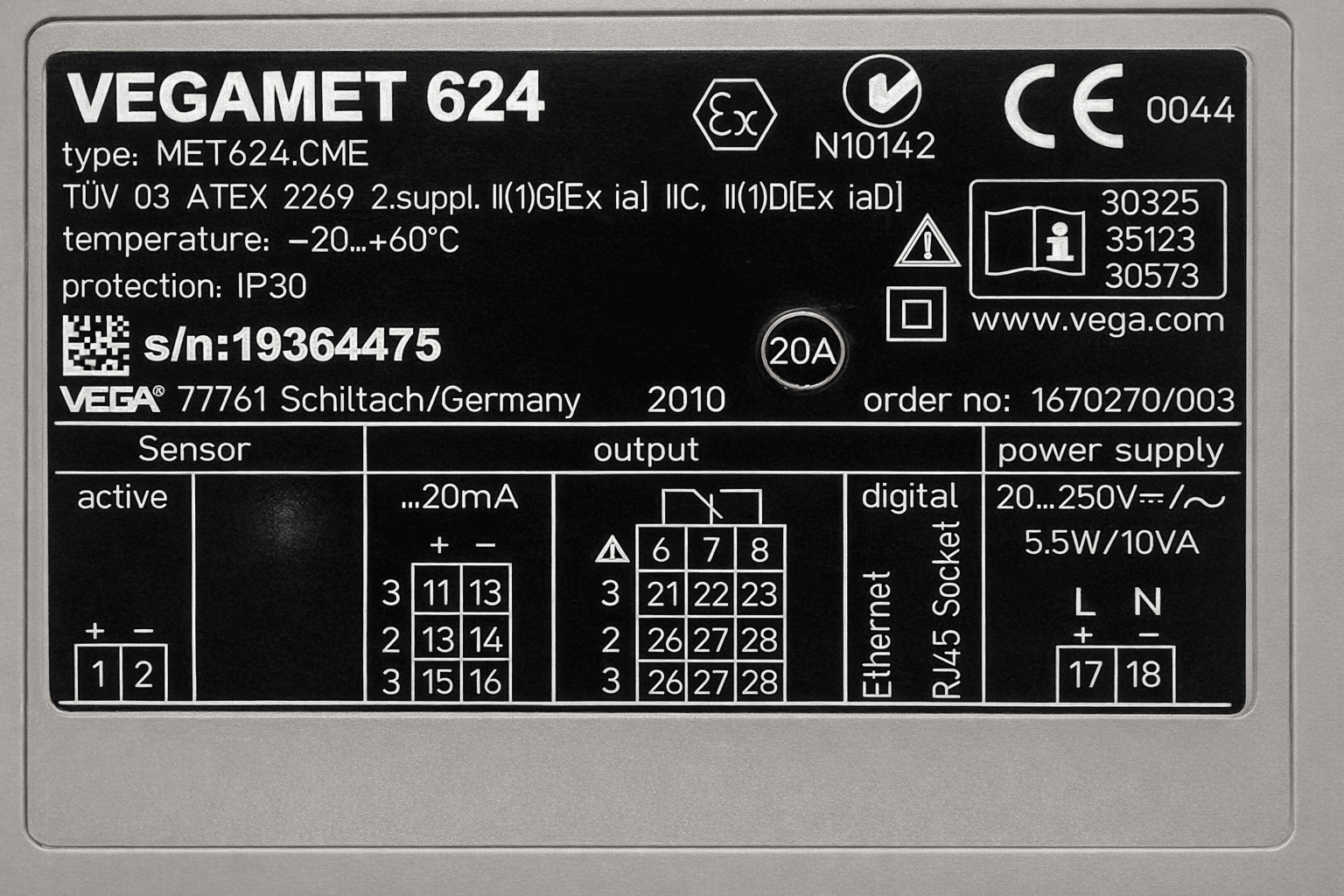 VEGA MET624.CME POWER SUPPLY 19364475 thumbnail