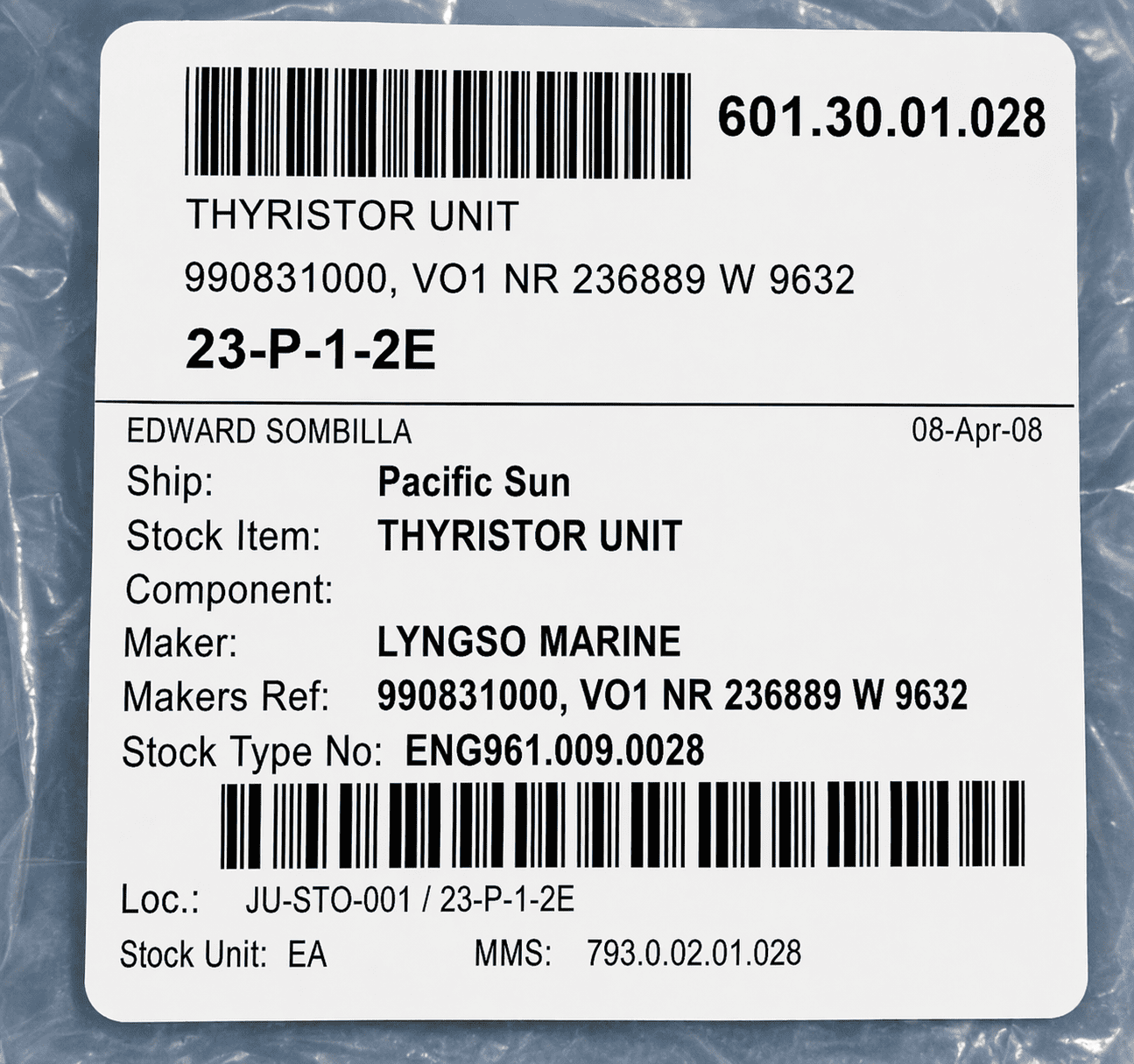 LYNGSO MARINE 990.831.000 THYRISTOR UNIT 365101 thumbnail