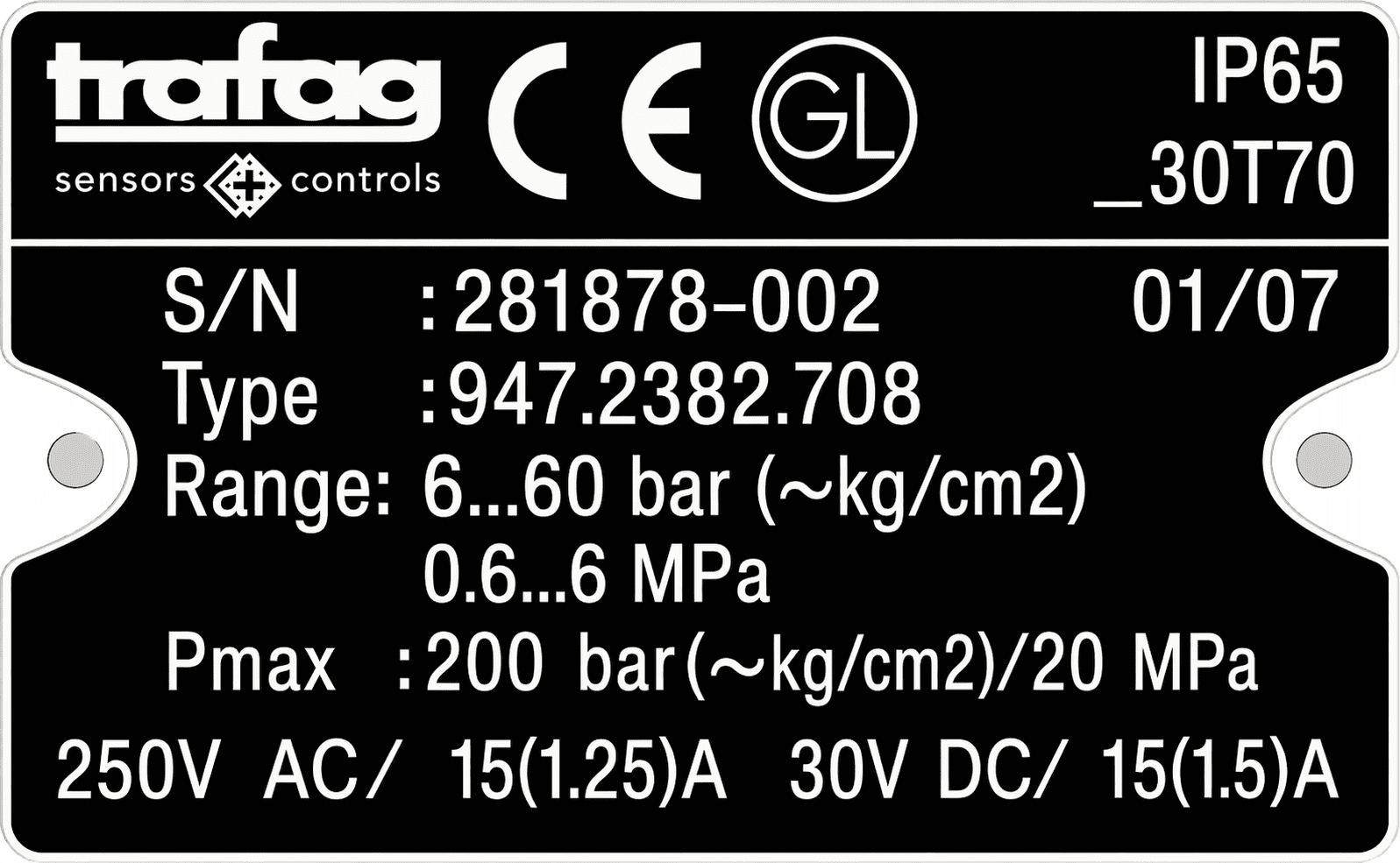 TRAFAG 947.2382.708 PRESSURE TRANSMITTER 281878-002 thumbnail