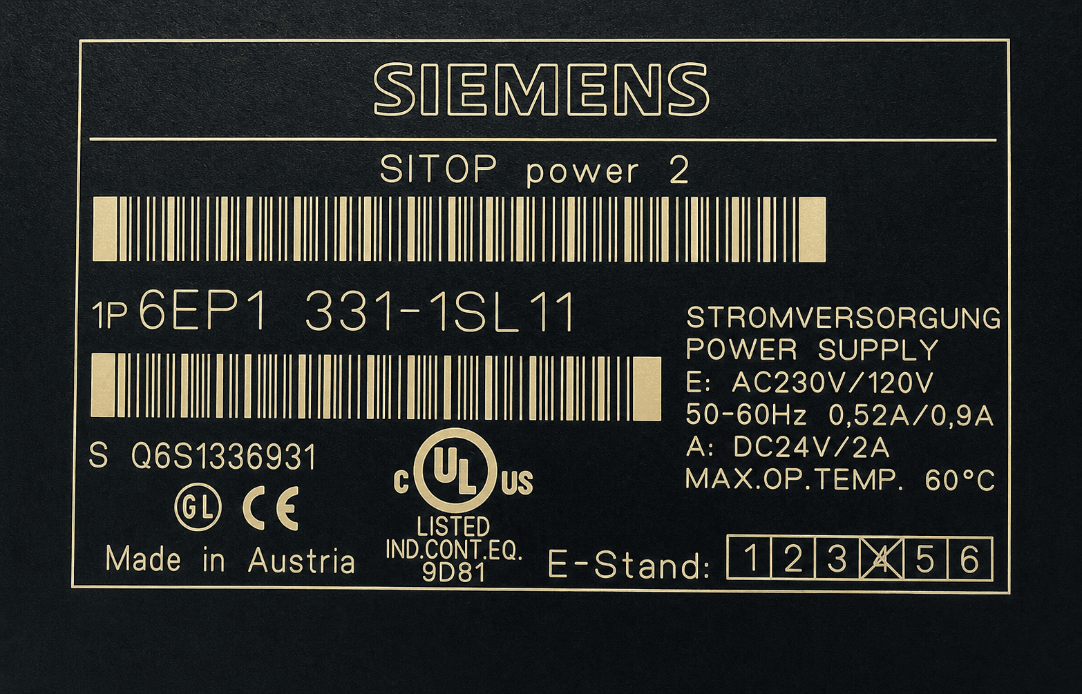 Siemens SITOP Power 2 1P 6EP1 331-1SL11 Power Supply thumbnail