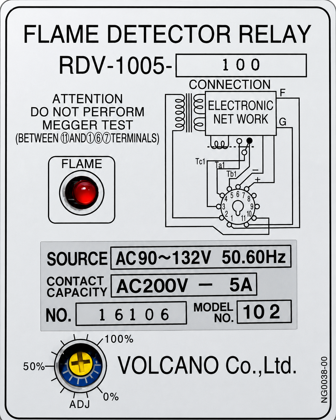 Volcano RDV-1005-100 Flame Detector Relay thumbnail