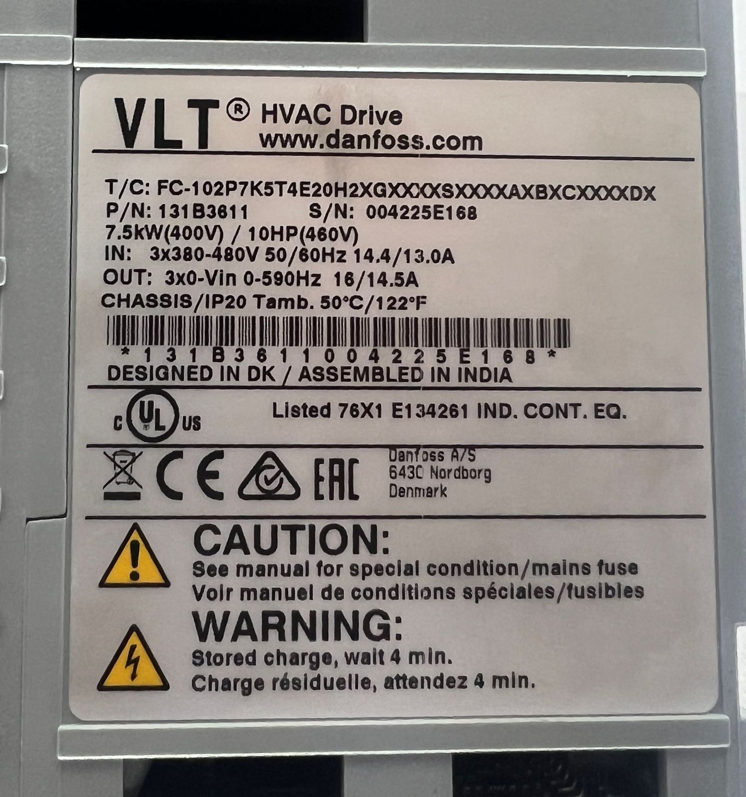 Danfoss VLT HVAC Drive FC 102. thumbnail