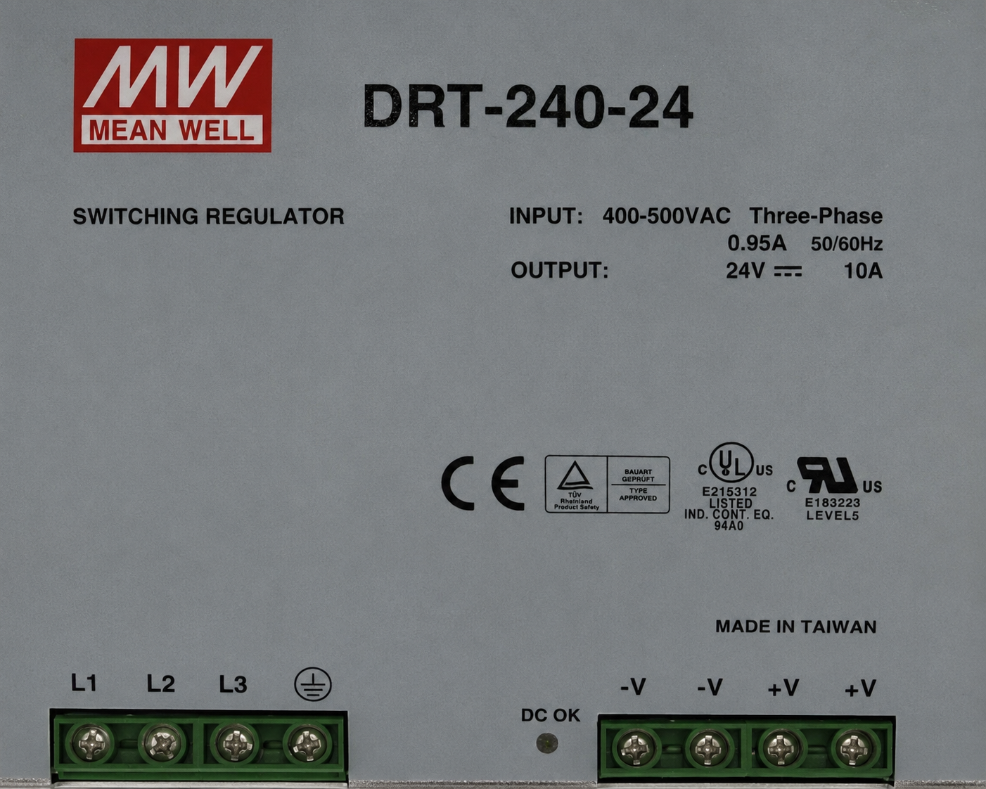Mean Well DRT-240-24 DIN Rail Switching Power Supply thumbnail