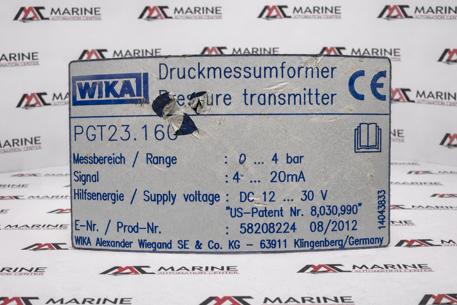 WIKA Bourdon Tube Pressure Gauge with Electrical Output Signal PGT23.160