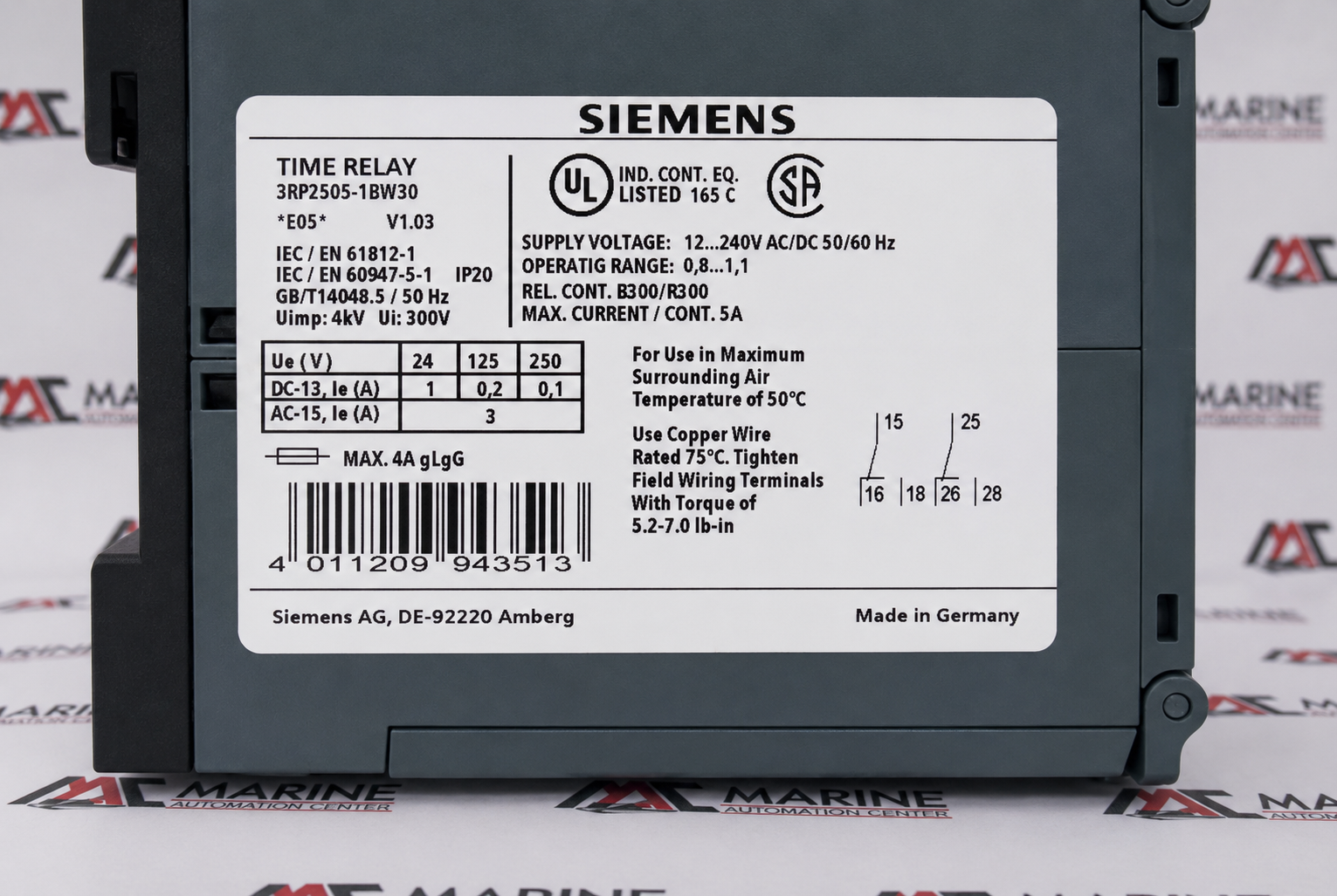 Siemens SIRIUS 3RP2505-1BW30 Multifunction Time Relay thumbnail