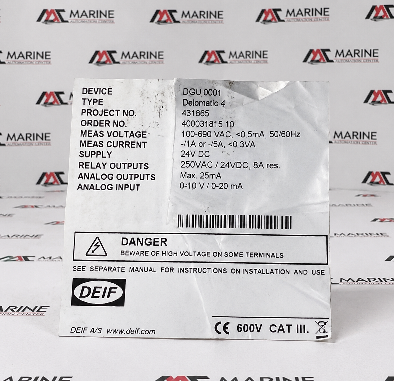 DEIF Delomatic 4 DGU 0001 Generator Control Unit thumbnail