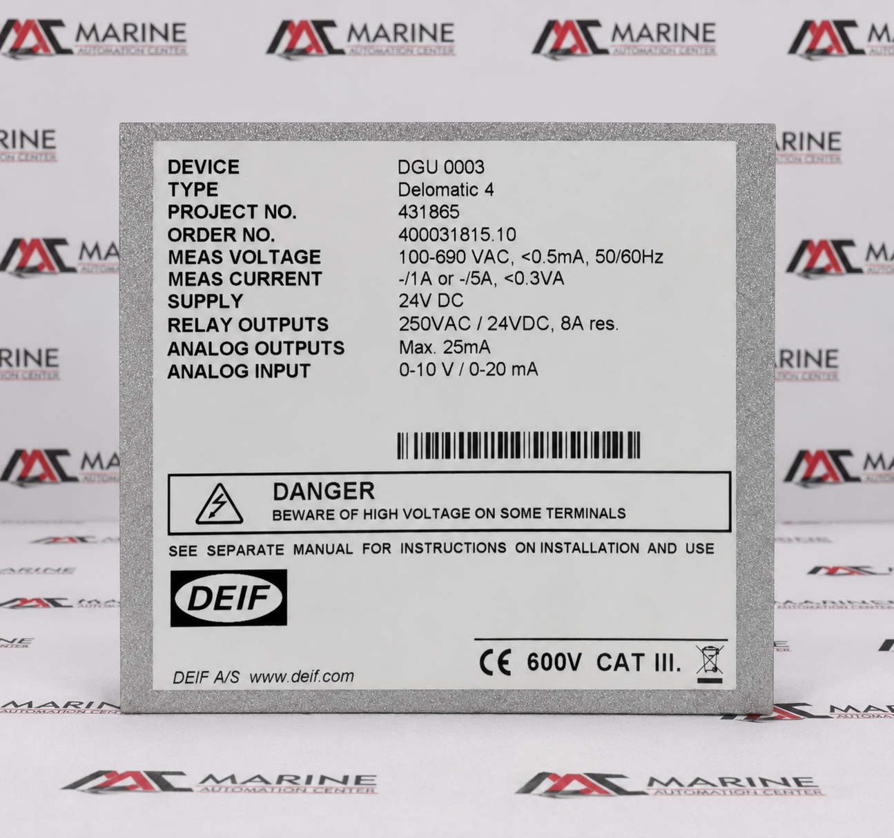DEIF Delomatic 4 DGU 0003 Generator Control Unit thumbnail