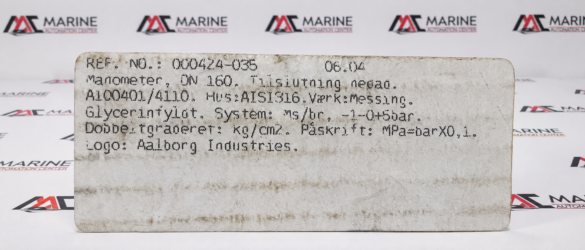 Aalborg Industries Pressure Gauge D14 thumbnail